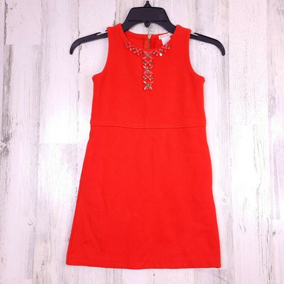 J. Crew Crewcuts Girls Red Dress Embellished Dress - Picture 2 of 7